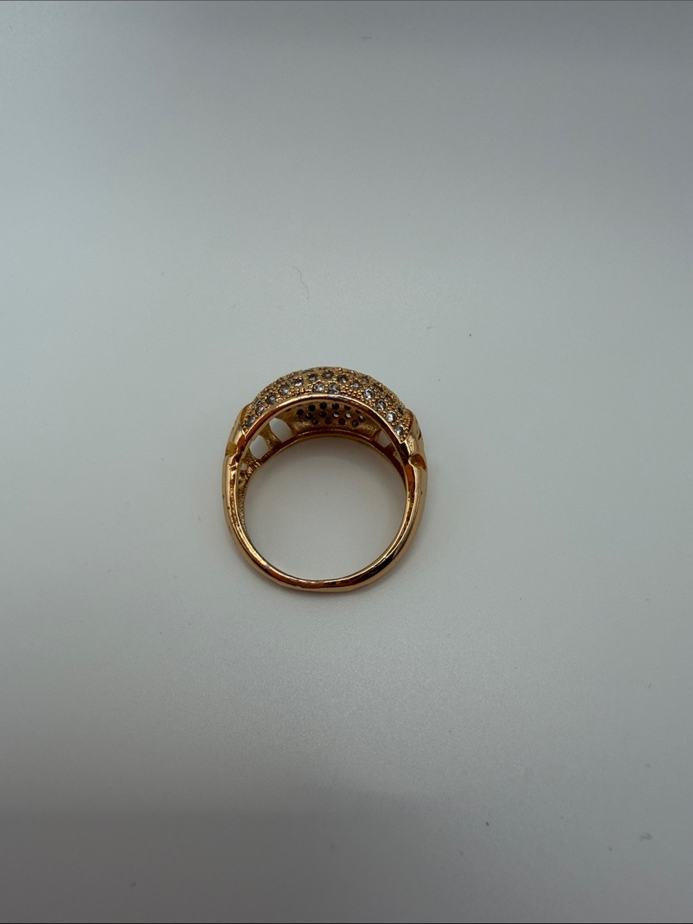 Gold Pavé Dome Ring - Women Jewelry - Picture 2 of 6
